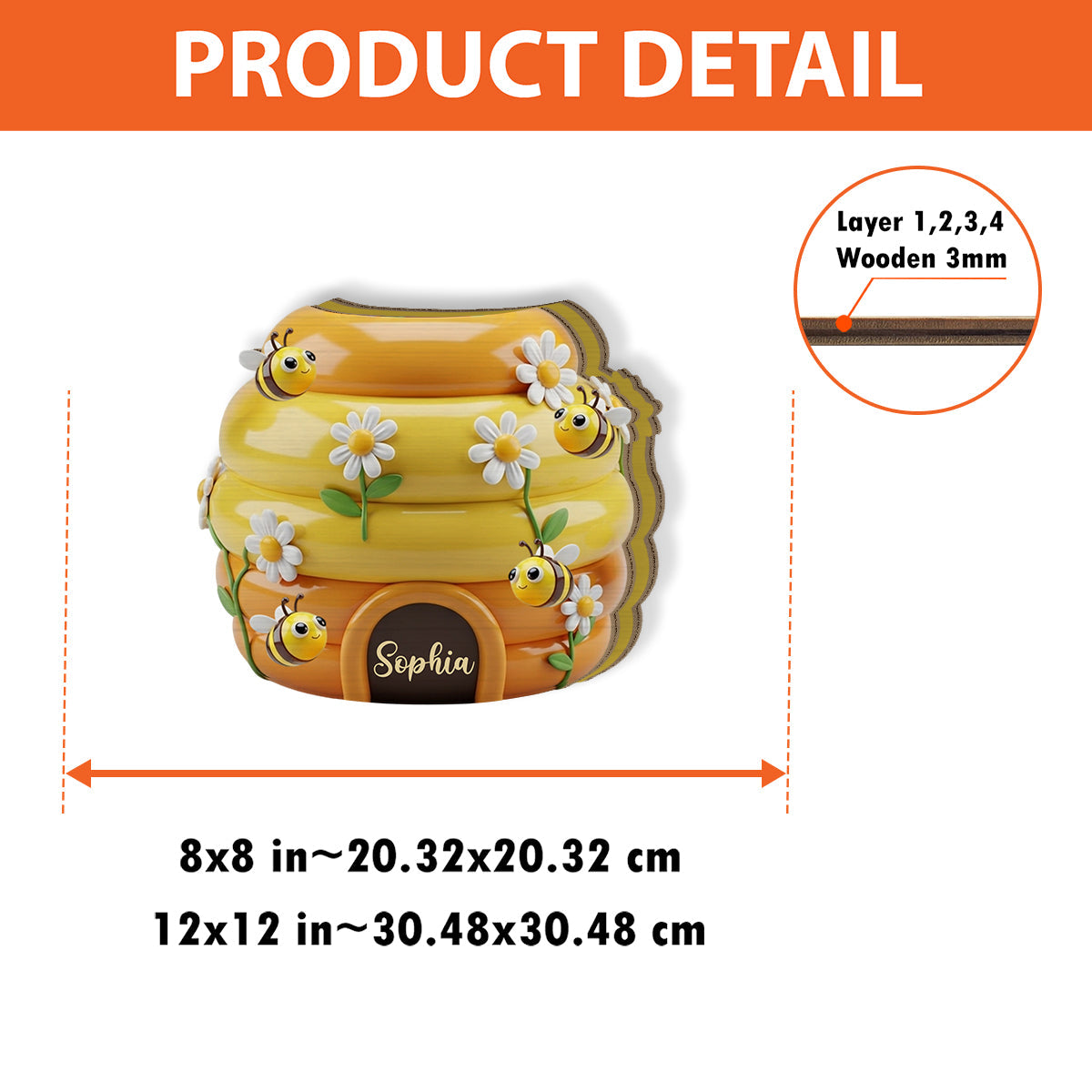 Niedlicher Bienenstock – personalisierter Stiftehalter aus Holz in Bienenform