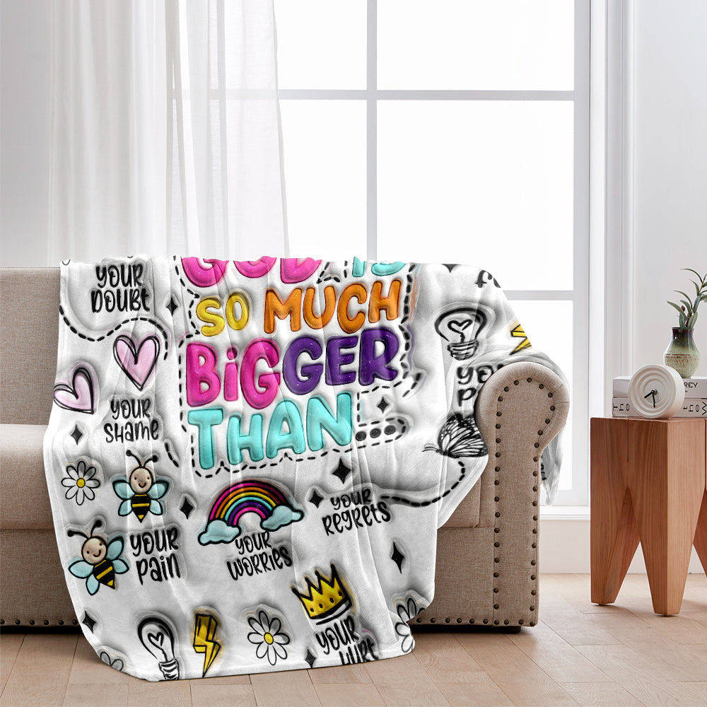God Is So Much Bigger - Personalized Christian Blanket