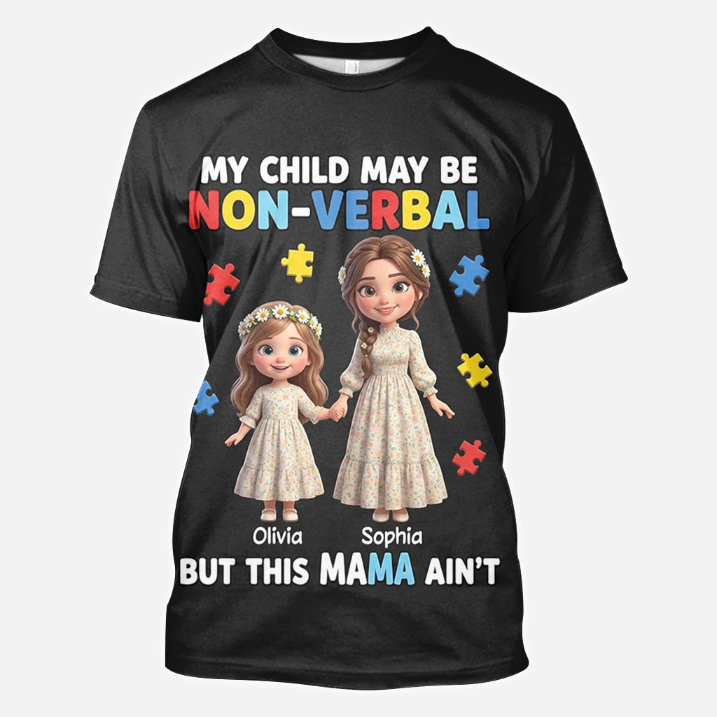 Stolze Autismus-Mama – Personalisiertes T-Shirt zur Sensibilisierung für Autismus