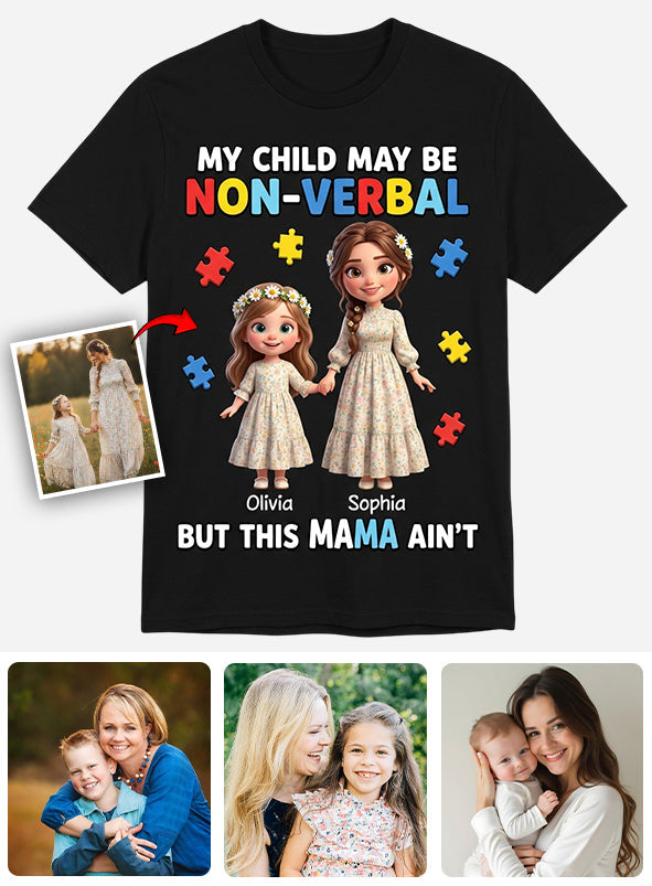 Stolze Autismus-Mama – Personalisiertes T-Shirt zur Sensibilisierung für Autismus