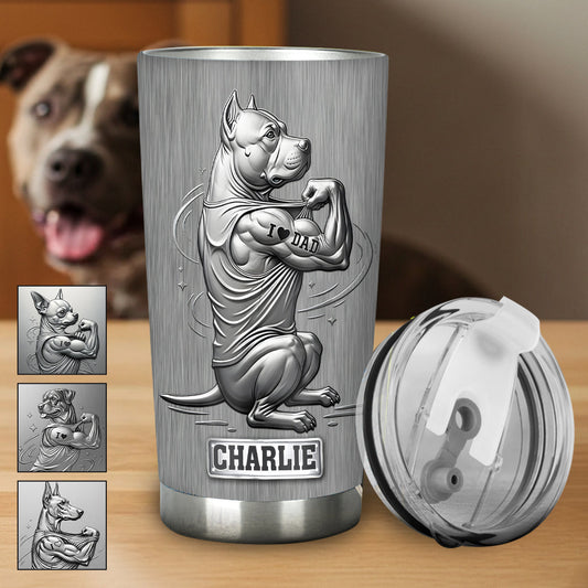 Pitbull Dog Dad, Dog Mom - Personalized Dog Tumbler