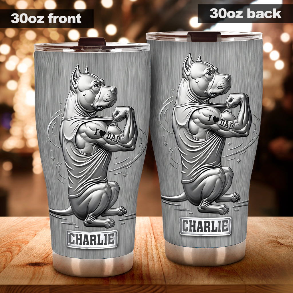 Pitbull Dog Dad, Dog Mom - Personalized Dog Tumbler