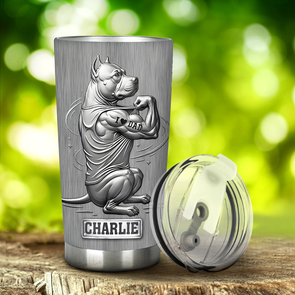 Pitbull Dog Dad, Dog Mom - Personalized Dog Tumbler