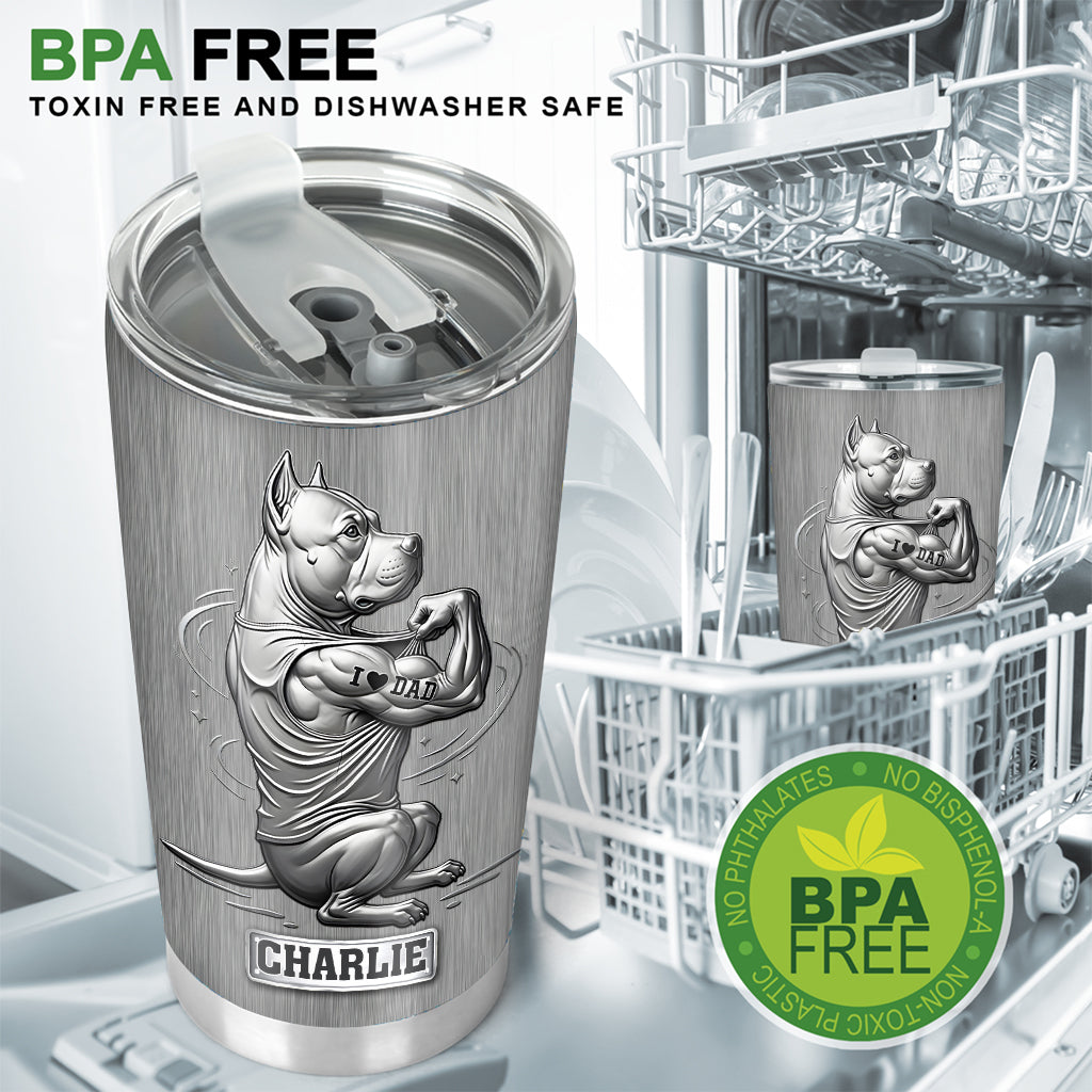 Pitbull Dog Dad, Dog Mom - Personalized Dog Tumbler
