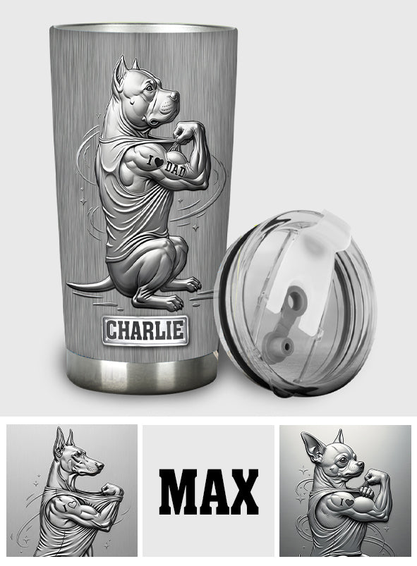 Pitbull Dog Dad, Dog Mom - Personalized Dog Tumbler