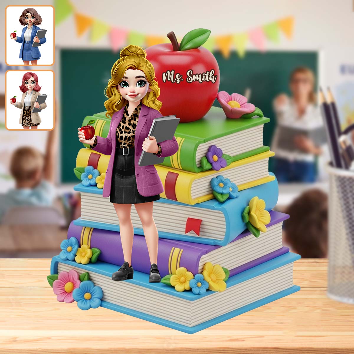 Liebe zum Lehrerberuf – Personalisierte Acrylplakette in individueller Lehrerform