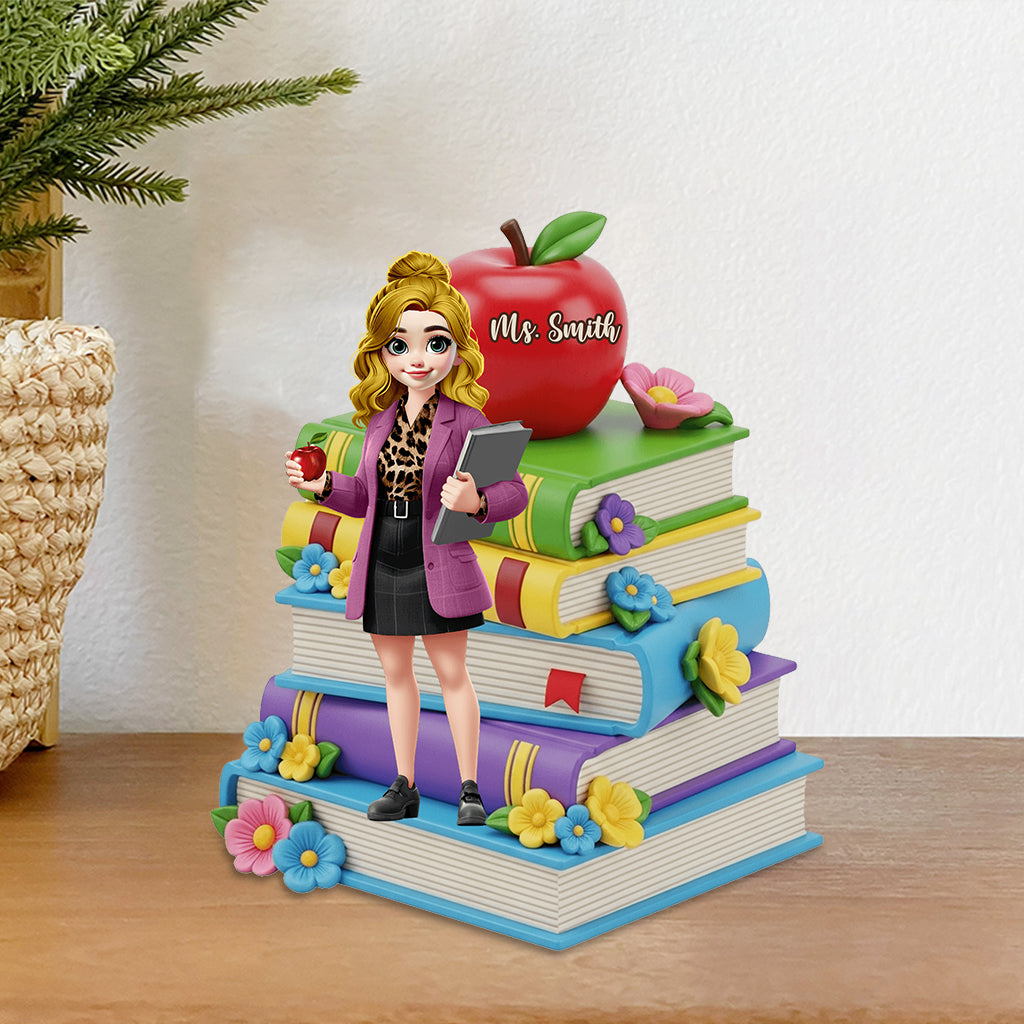 Liebe zum Lehrerberuf – Personalisierte Acrylplakette in individueller Lehrerform