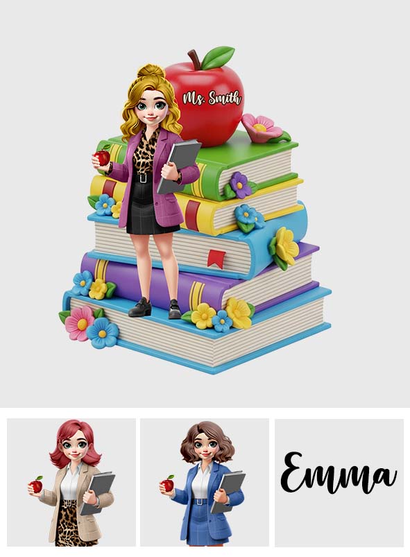 Liebe zum Lehrerberuf – Personalisierte Acrylplakette in individueller Lehrerform