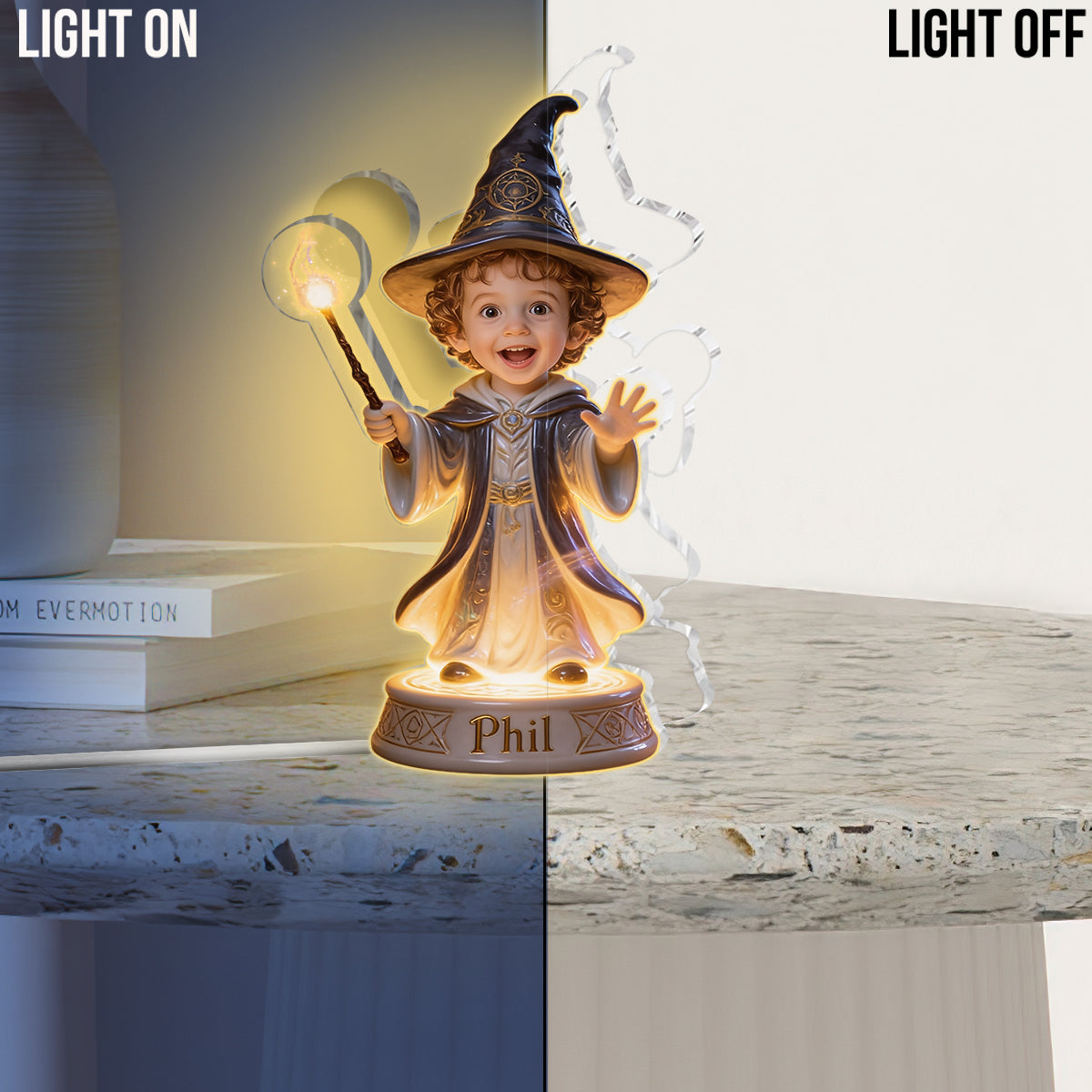 Magical Witch Wizard - Personalized Witch Acrylic LED Night Light