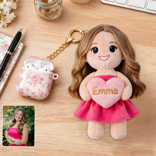 Individueller Foto Charm - Personalisierter Selbstliebe Plüsch Schlüsselanhänger