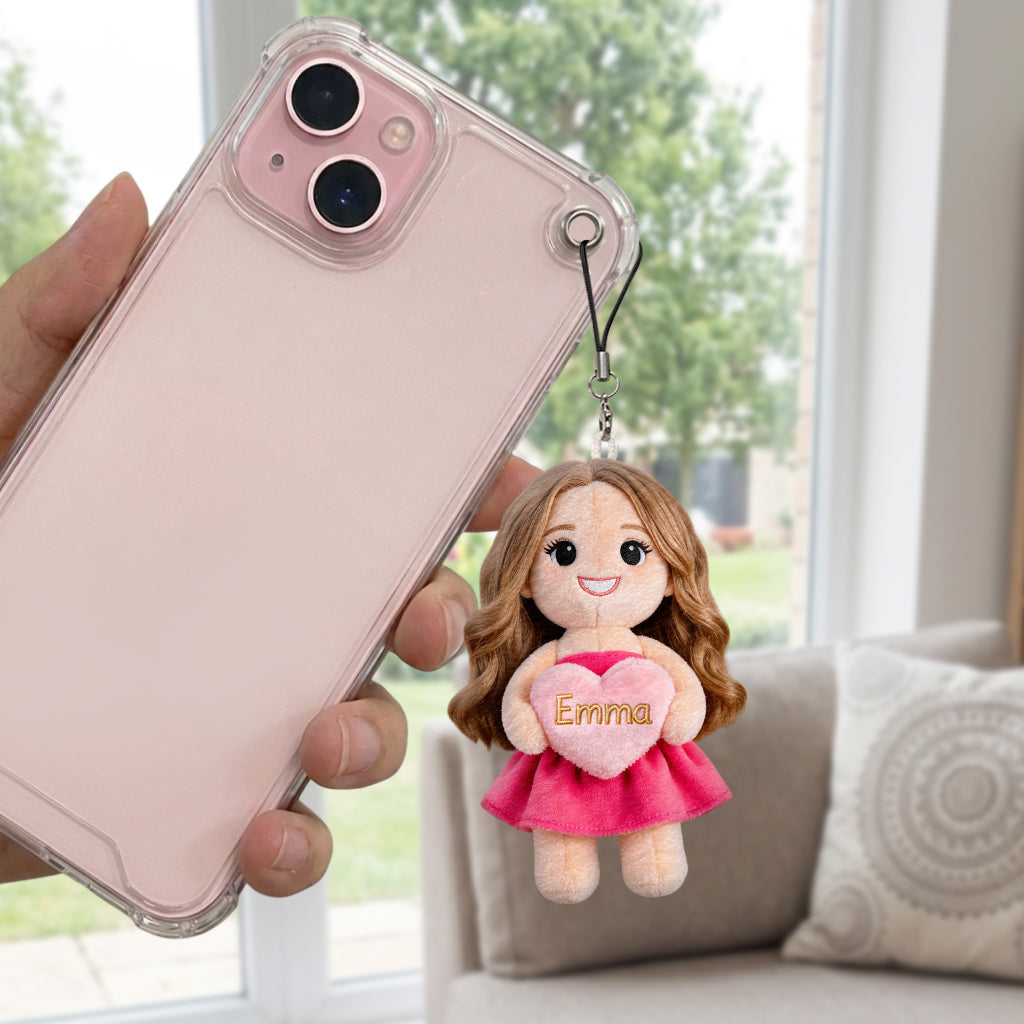 Individueller Foto Charm - Personalisierter Selbstliebe Plüsch Schlüsselanhänger