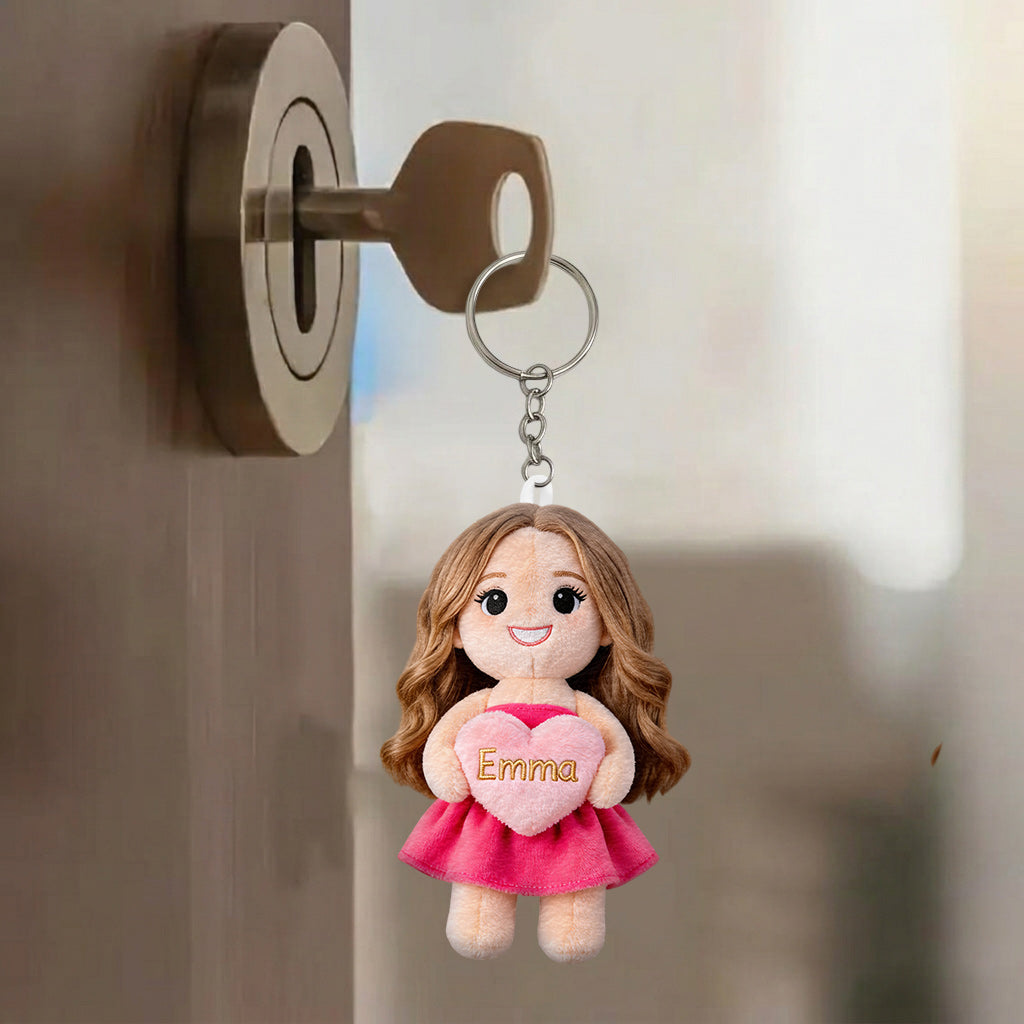 Individueller Foto Charm - Personalisierter Selbstliebe Plüsch Schlüsselanhänger