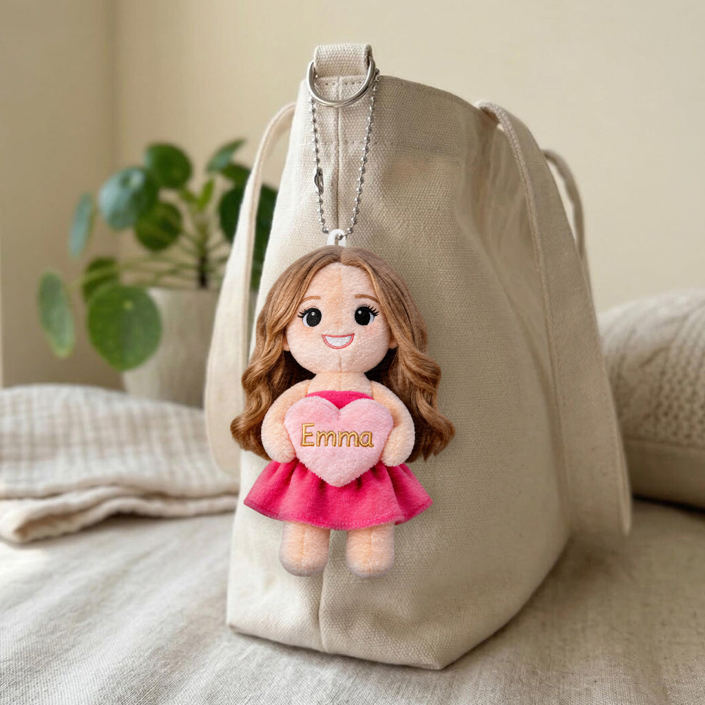 Individueller Foto Charm - Personalisierter Selbstliebe Plüsch Schlüsselanhänger