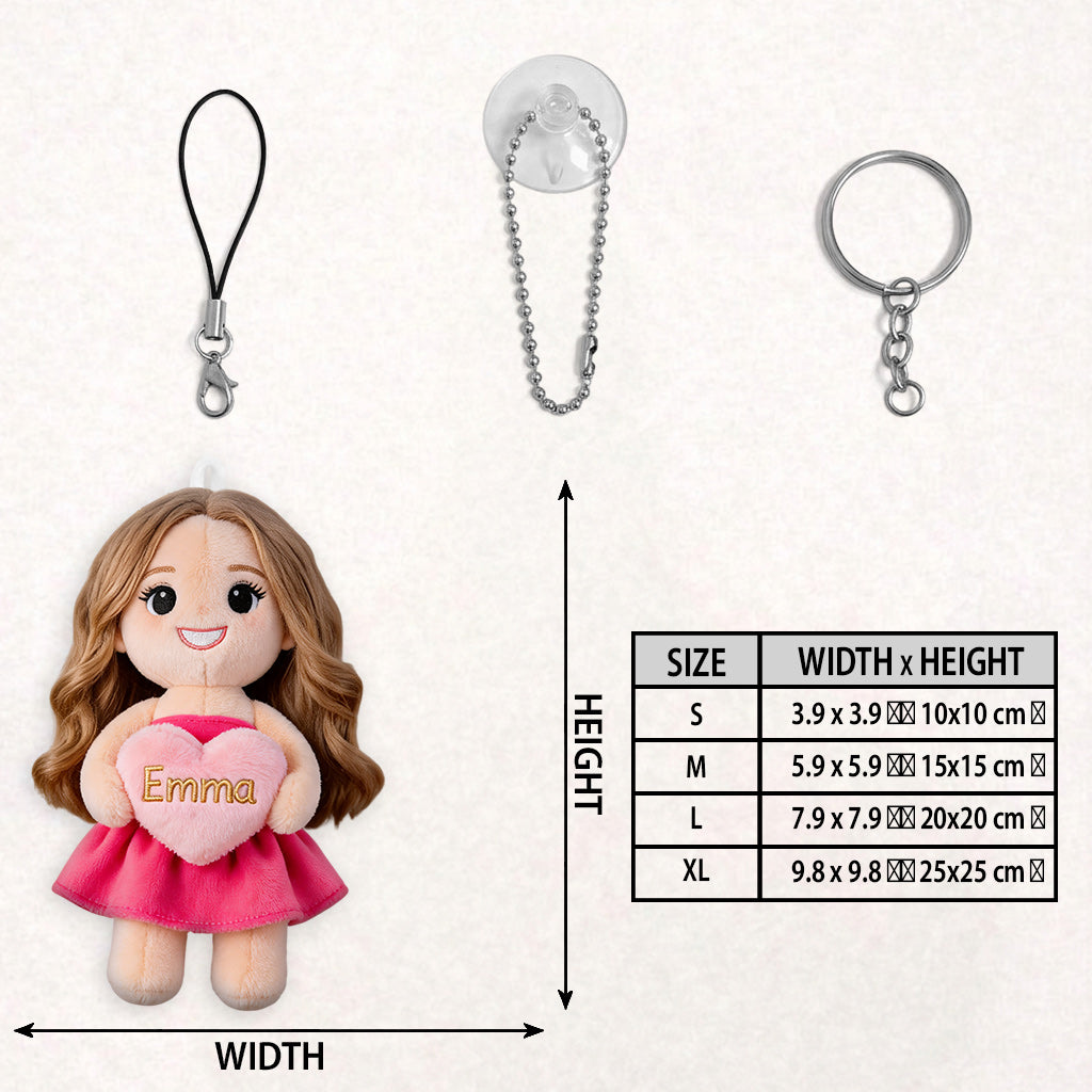 Individueller Foto Charm - Personalisierter Selbstliebe Plüsch Schlüsselanhänger
