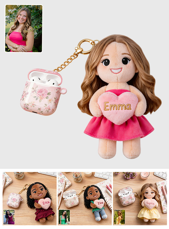Individueller Foto Charm - Personalisierter Selbstliebe Plüsch Schlüsselanhänger
