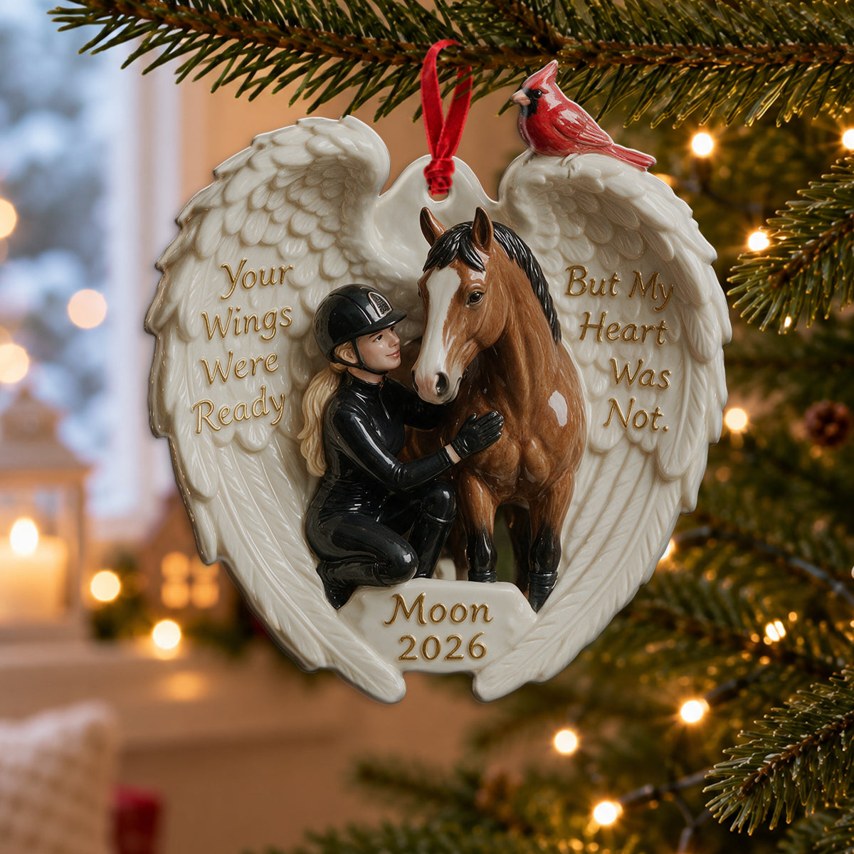 I Miss You - Personalized Horse Custom Shape Ceramic Ornament