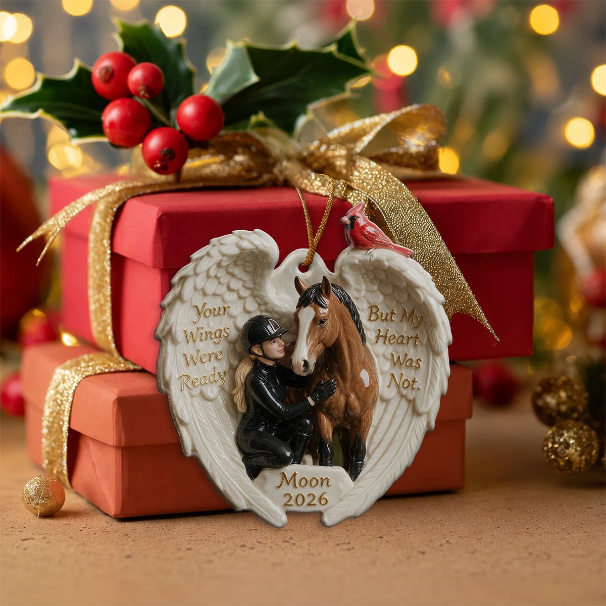 I Miss You - Personalized Horse Custom Shape Ceramic Ornament
