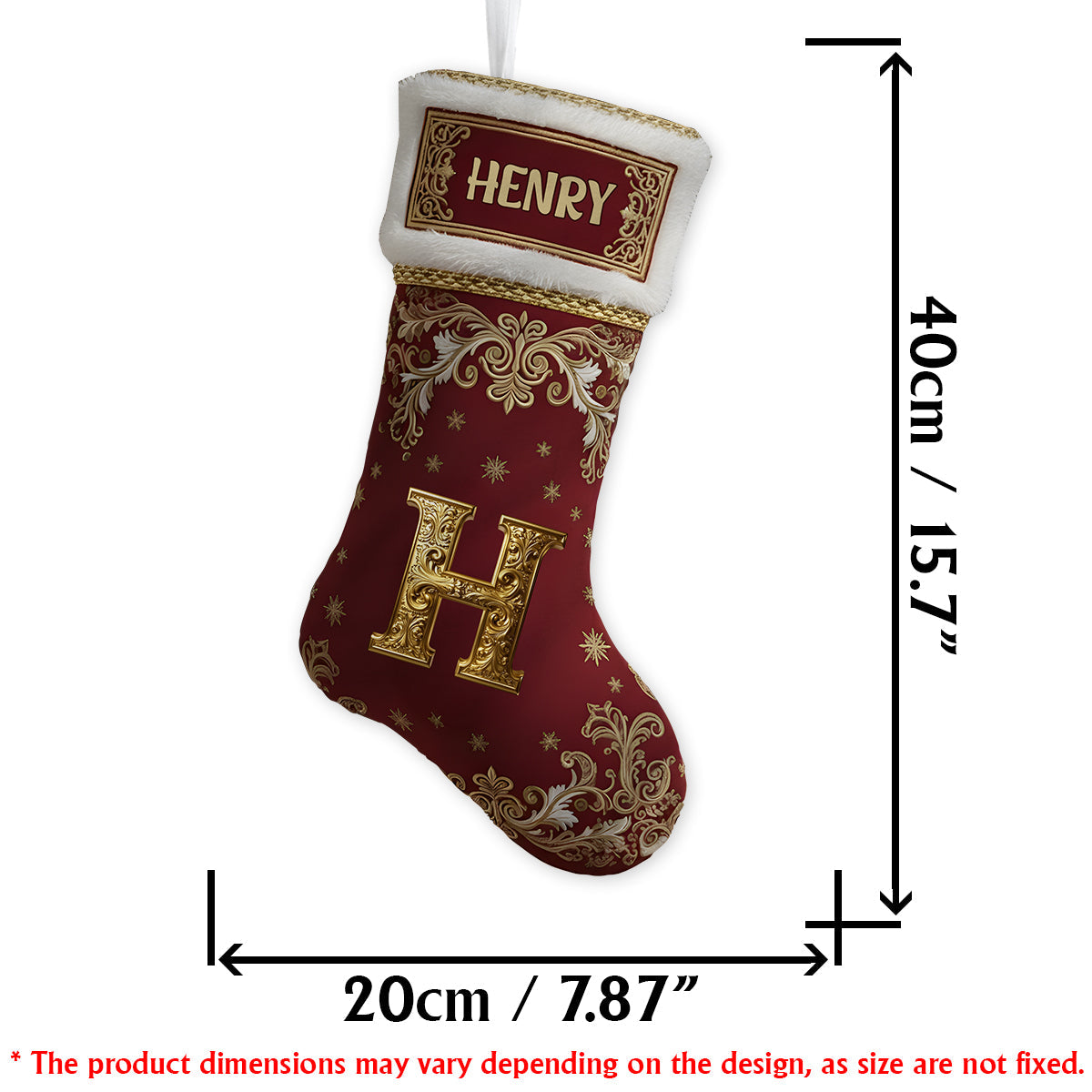 Name Initial Alphabet - Personalized Family Shaped Christmas Stocking