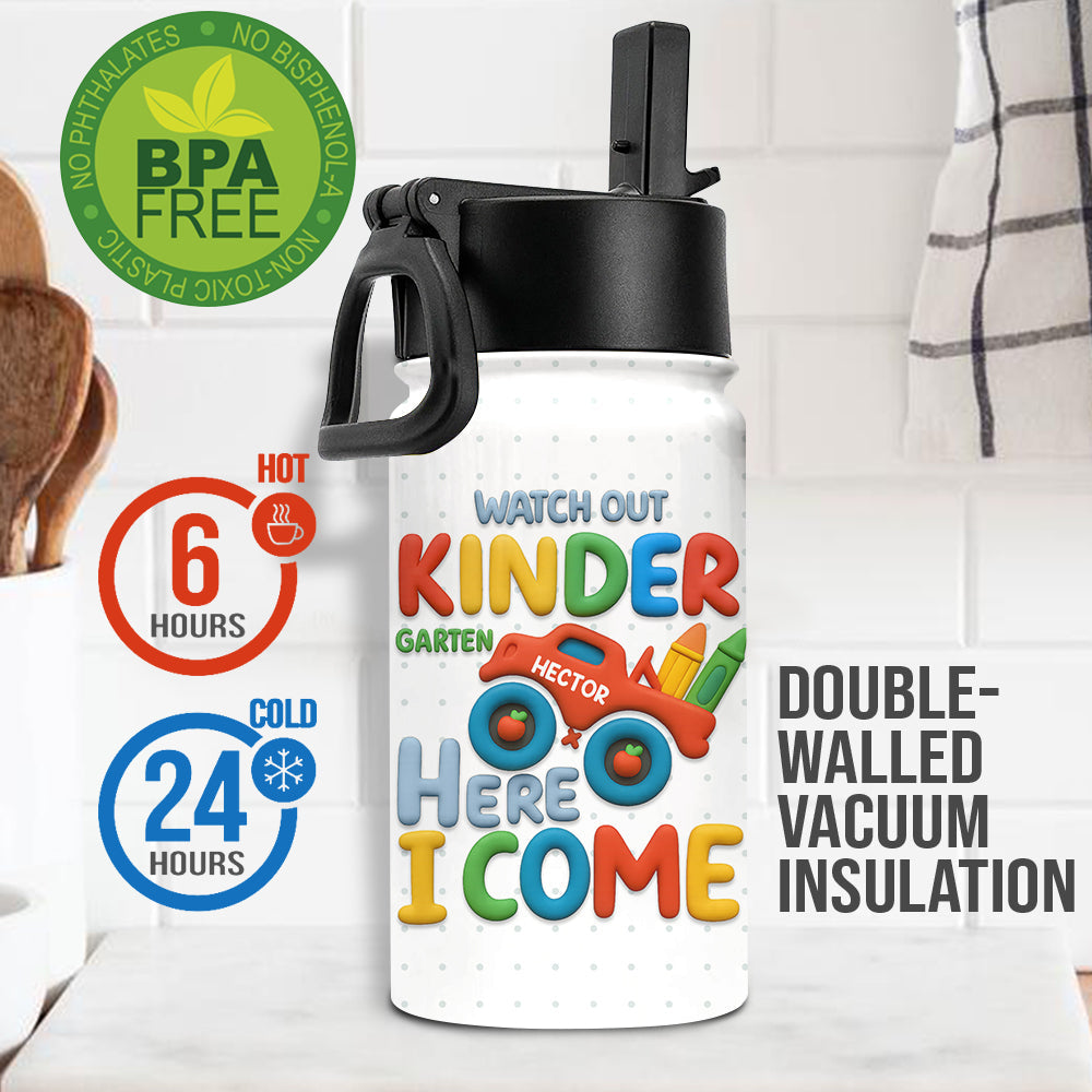 Achtung, Kindergarten, ich komme! - Personalisierte Kinder-Trinkflasche