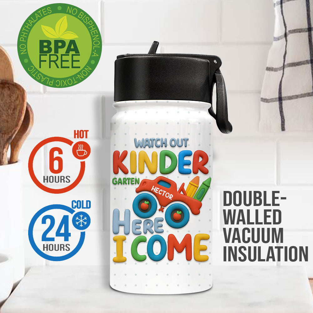 Achtung, Kindergarten, ich komme! - Personalisierte Kinder-Trinkflasche