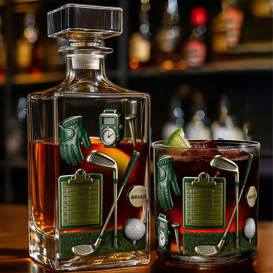 Golf is A Good Walk Spoiled - Personalisiertes Golf-Whisky-Dekanter-Set