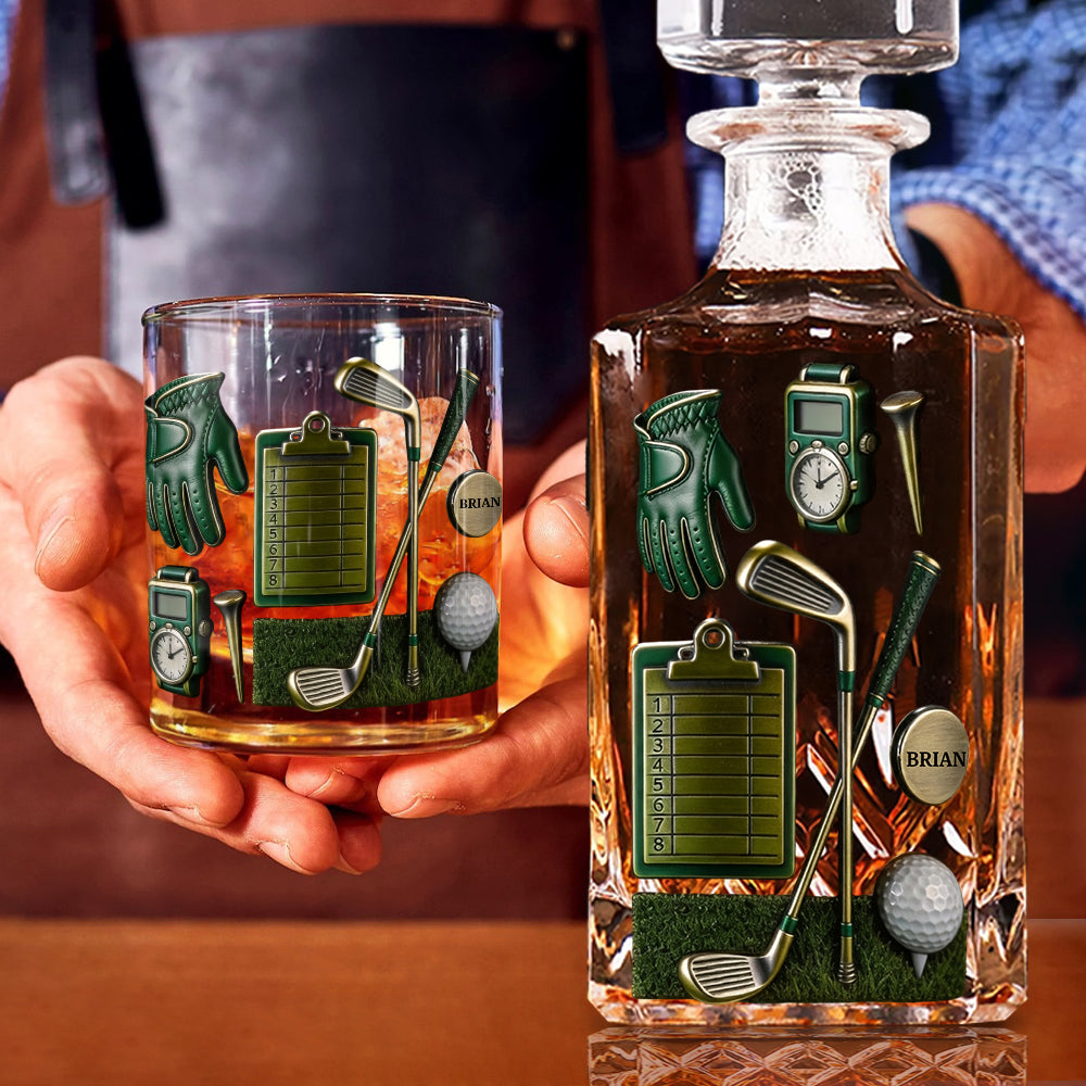 Golf is A Good Walk Spoiled - Personalisiertes Golf-Whisky-Dekanter-Set