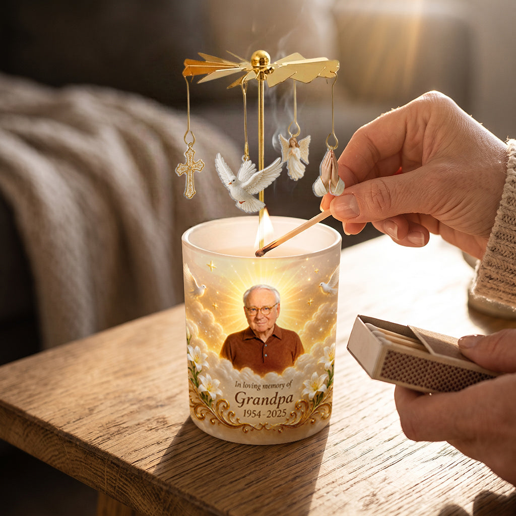 In Loving Memory - Personalized Memorial Spinning Candle Holder