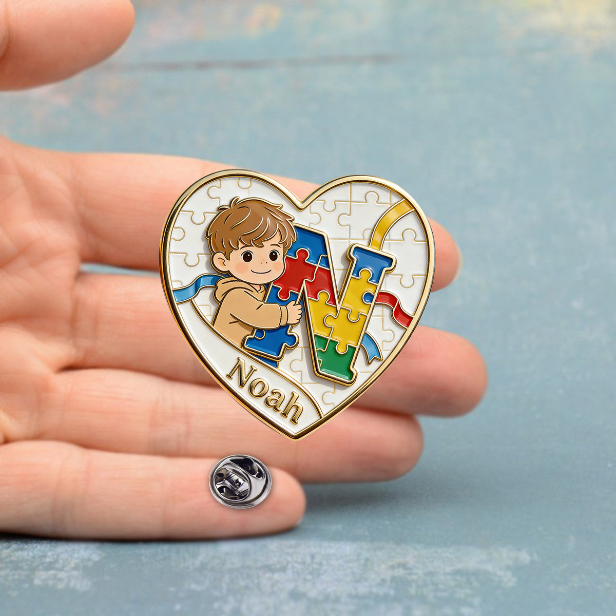 Autism Letter - Personalized Autism Awareness Pin