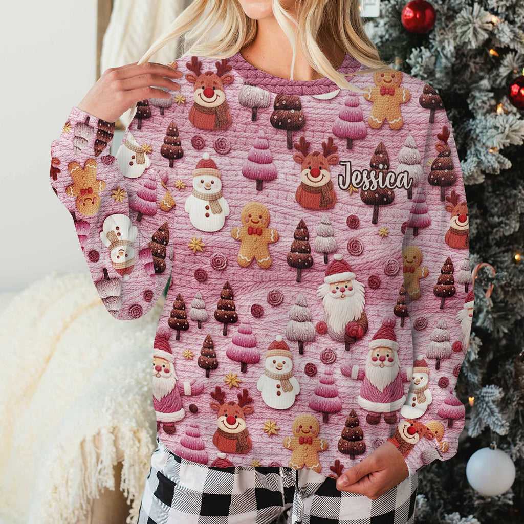 Merry Christmas Santa Cartoon Characters - Personalized Christmas Ugly Sweater