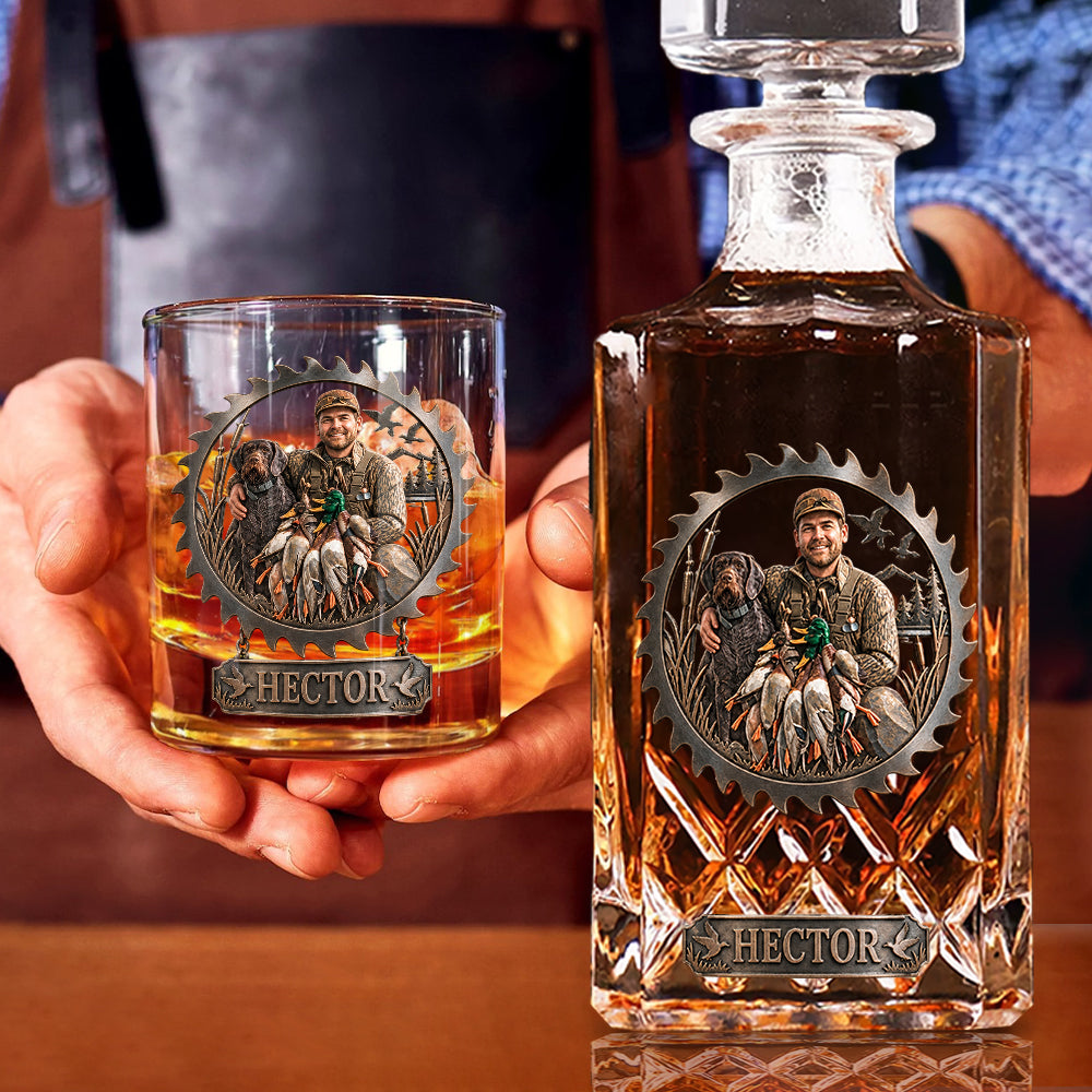 Custom From Any Photo - Personalized Hunting Whiskey Decanter Set