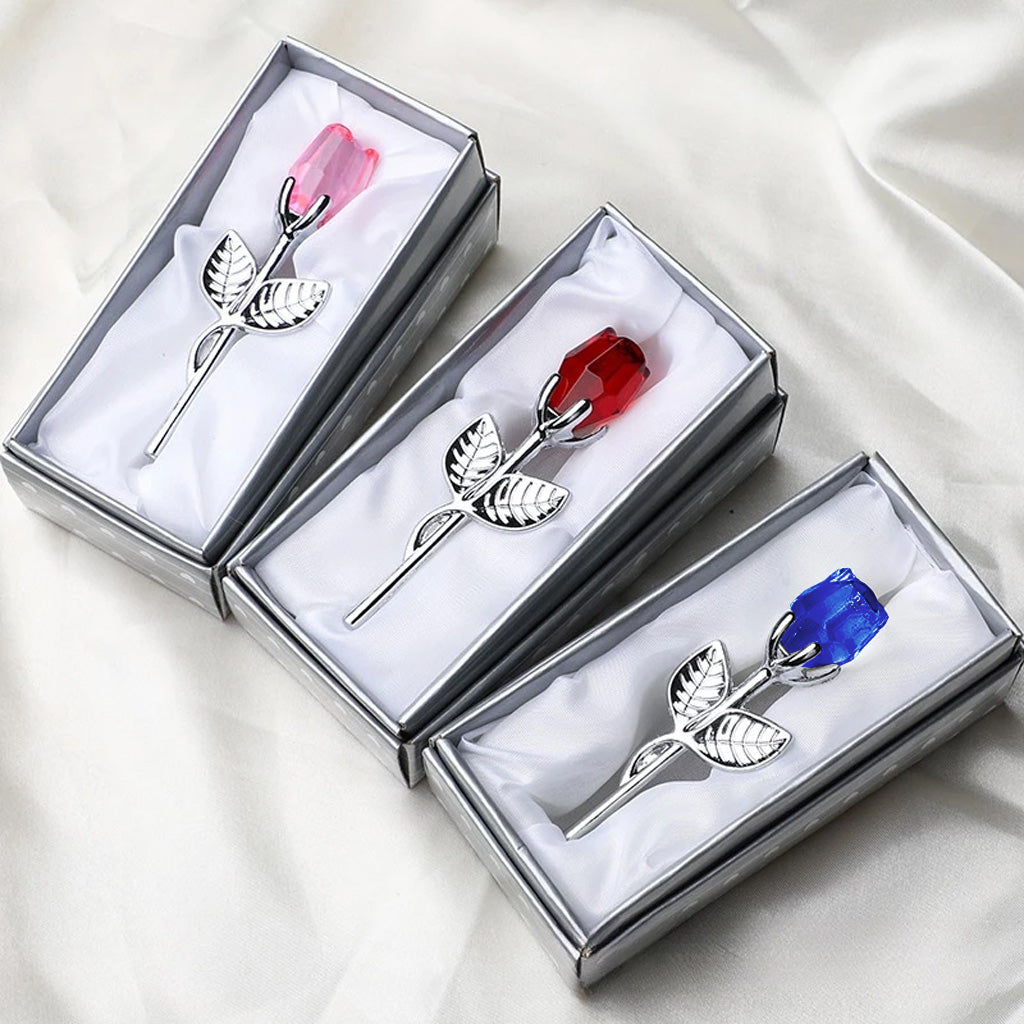 Ewige Liebe Metall Kristall Rose