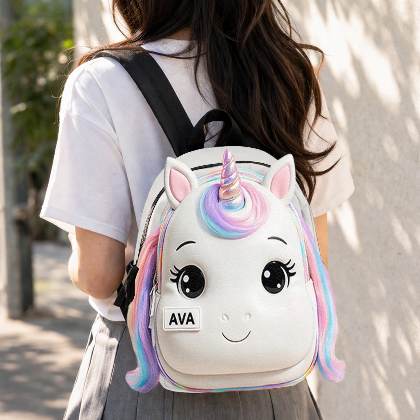Cute Animal - Personalized Kid Changeable Leather Patch Backpack