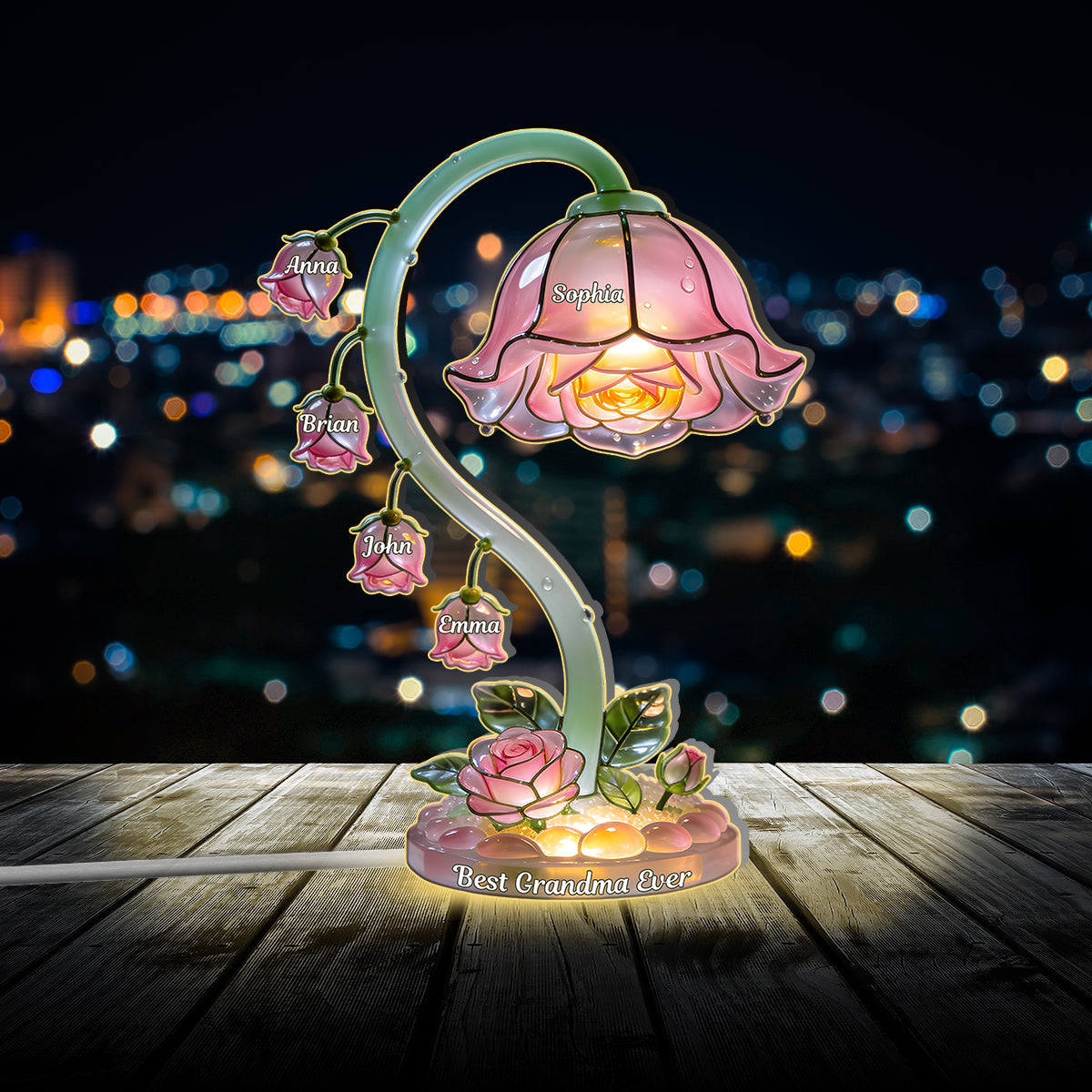 Wunderschönes Gartengeschenk für Mama und Oma – Personalisierte LED-Nachtleuchte aus Acryl für Mutter