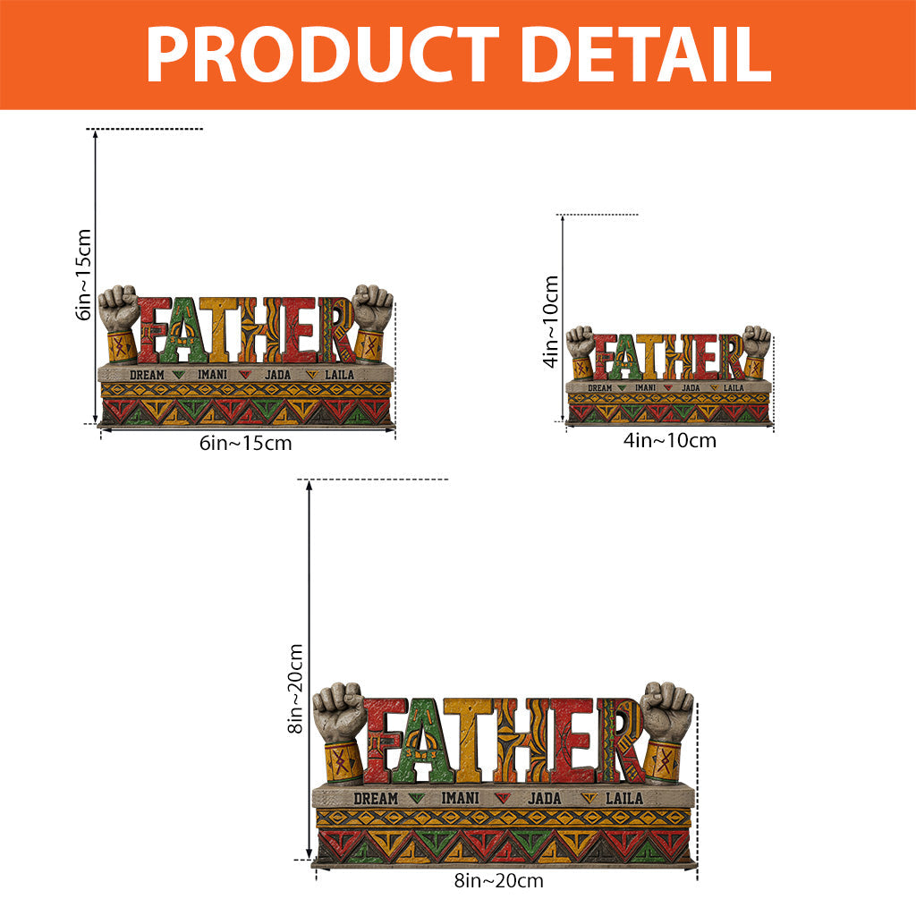 Cooler schwarzer Papa – Personalisierte Acrylplakette in individueller Form für Väter