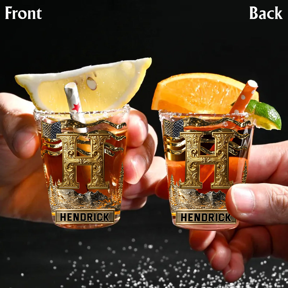 Personalisierte Schnapsgläser mit Initialen für Liebhaber alkoholischer Getränke – Set