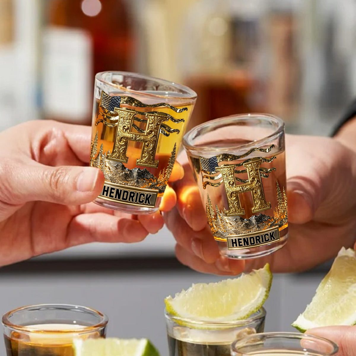 Personalisierte Schnapsgläser mit Initialen für Liebhaber alkoholischer Getränke – Set