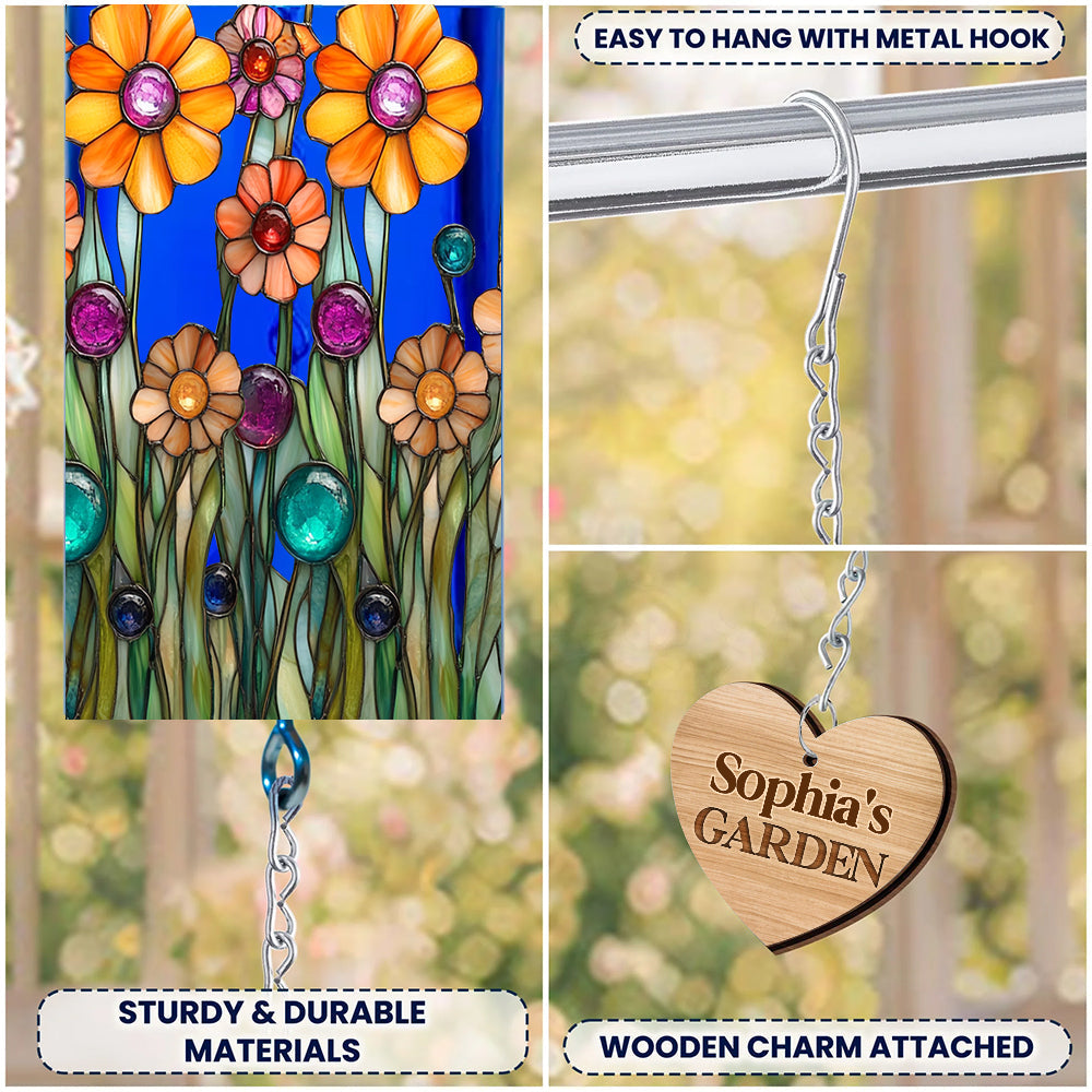 My Beautiful Garden - Personalized Gardening Wine Bottle Wind Chime