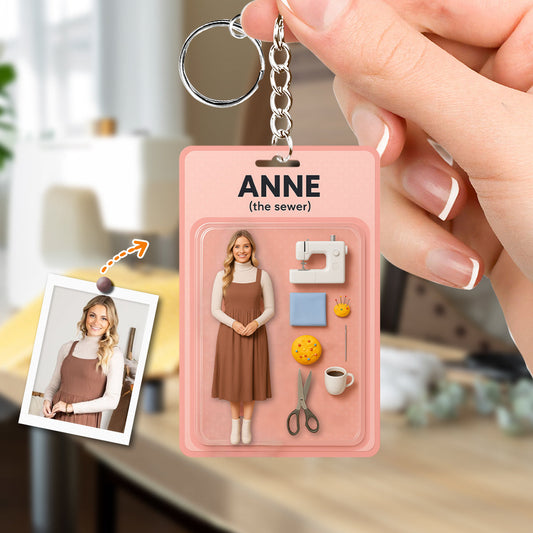 Individuelle Figur nach Foto – Personalisierter Näh-Schlüsselanhänger