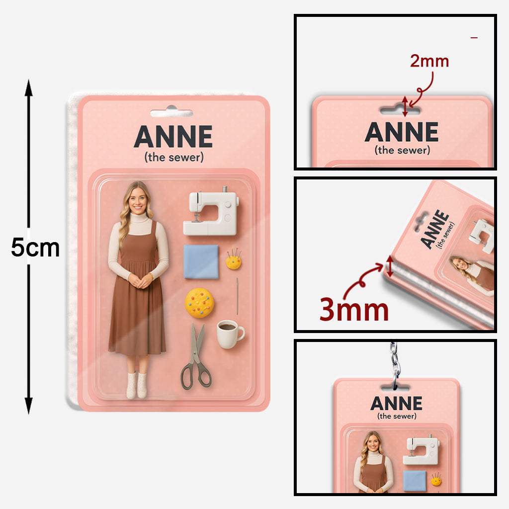 Individuelle Figur nach Foto – Personalisierter Näh-Schlüsselanhänger