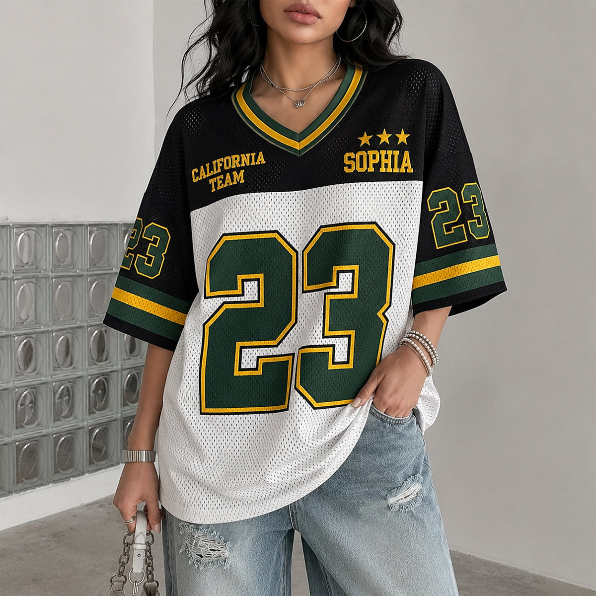 Sportlicher Stil - Personalisierbares Selbstliebe V-Ausschnitt T-Shirt