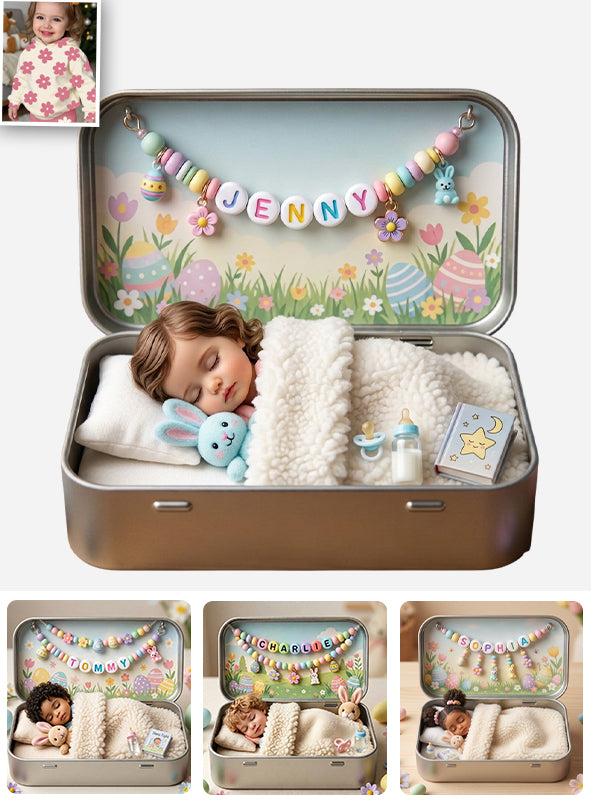 Sleeping Easter Spring Theme - Personalized Kid Custom Shaped Acrylic Plaque