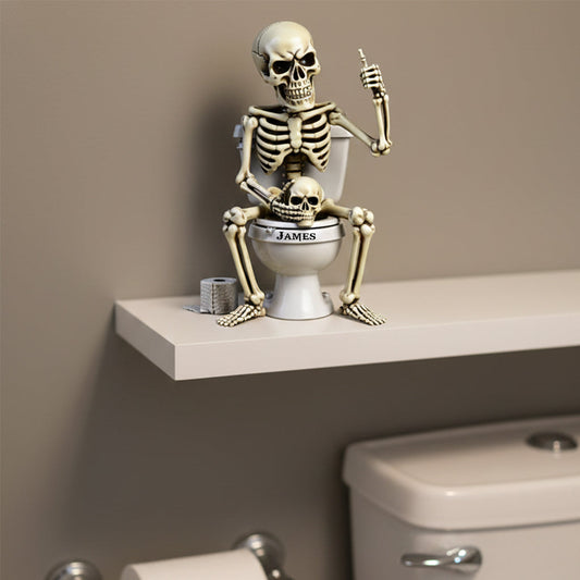 Lustiger Totenkopf-Toiletteneimer – personalisierte Totenkopf-Acrylplakette in individueller Form