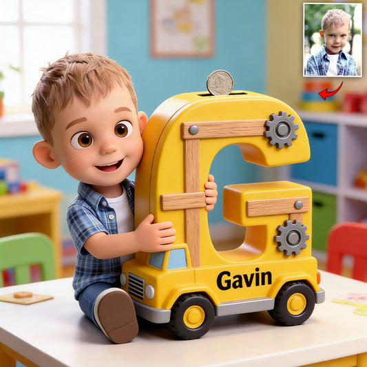Geld sparen - Personalisierte Kinder Holz-Spardose