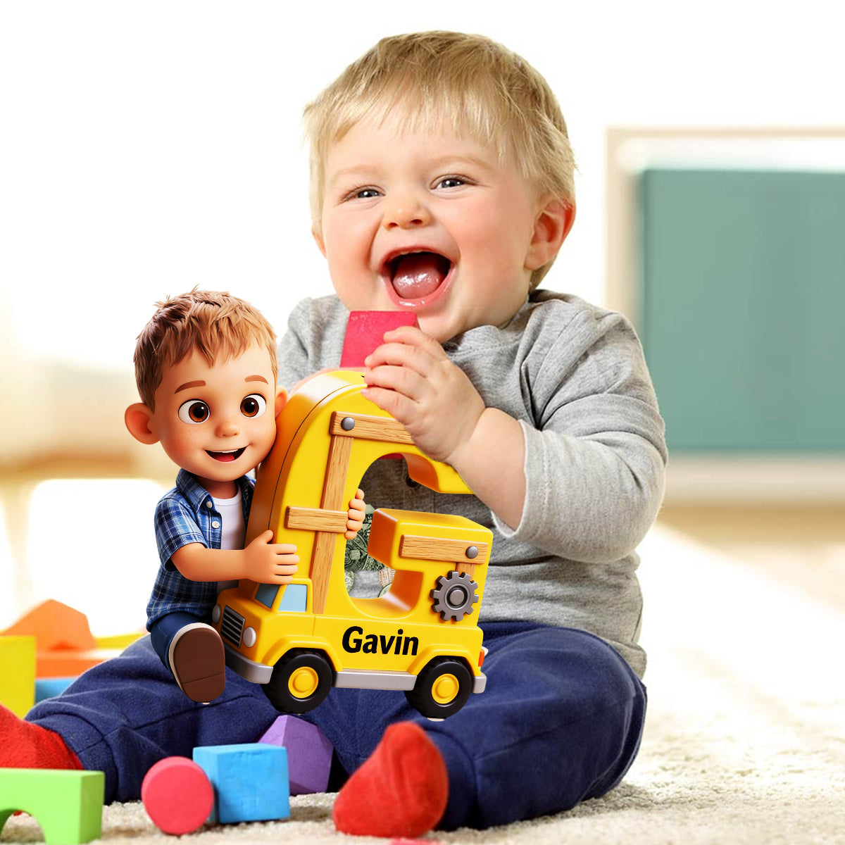 Geld sparen - Personalisierte Kinder Holz-Spardose
