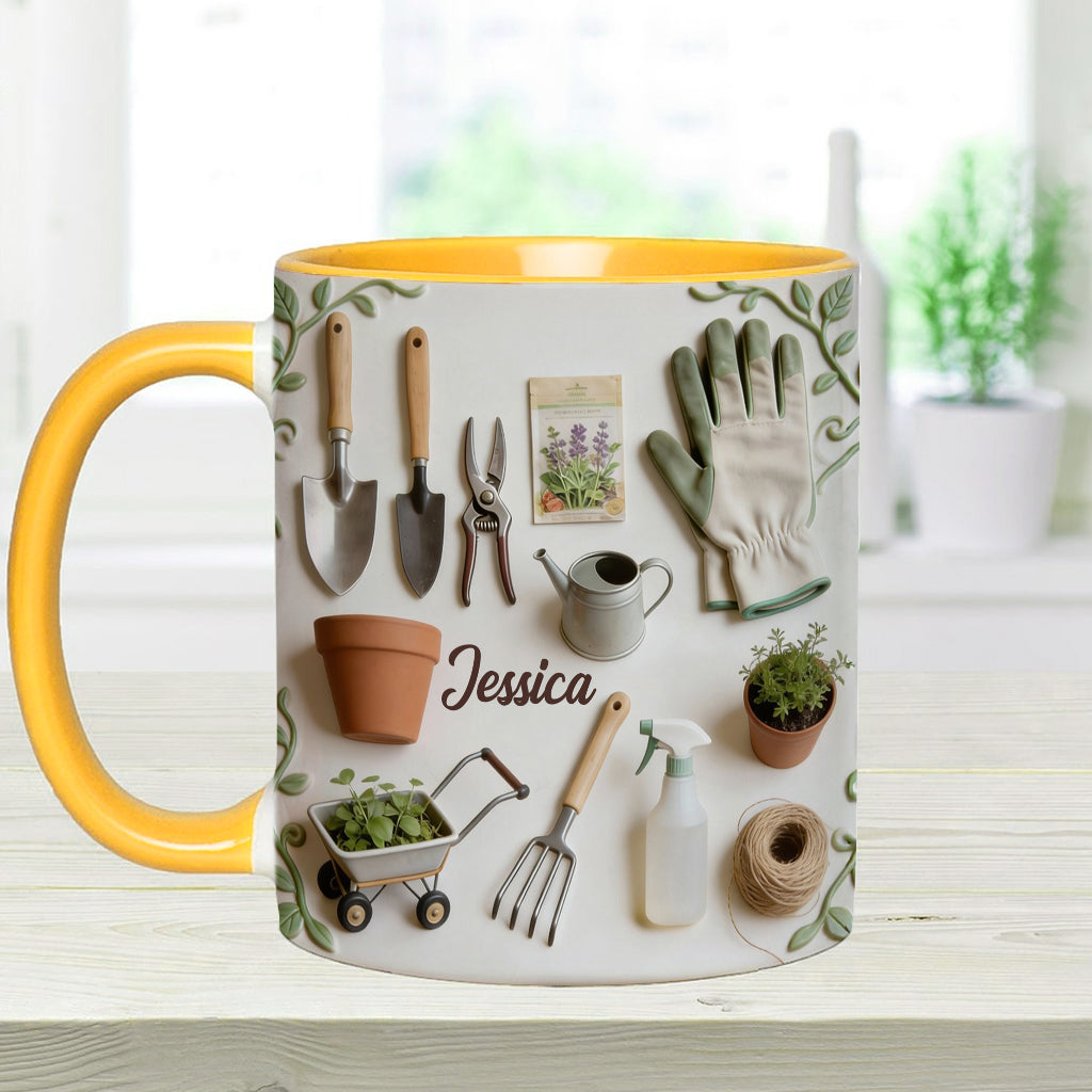 Love Gardening - Personalized Gardening Accent Mug & Coaster