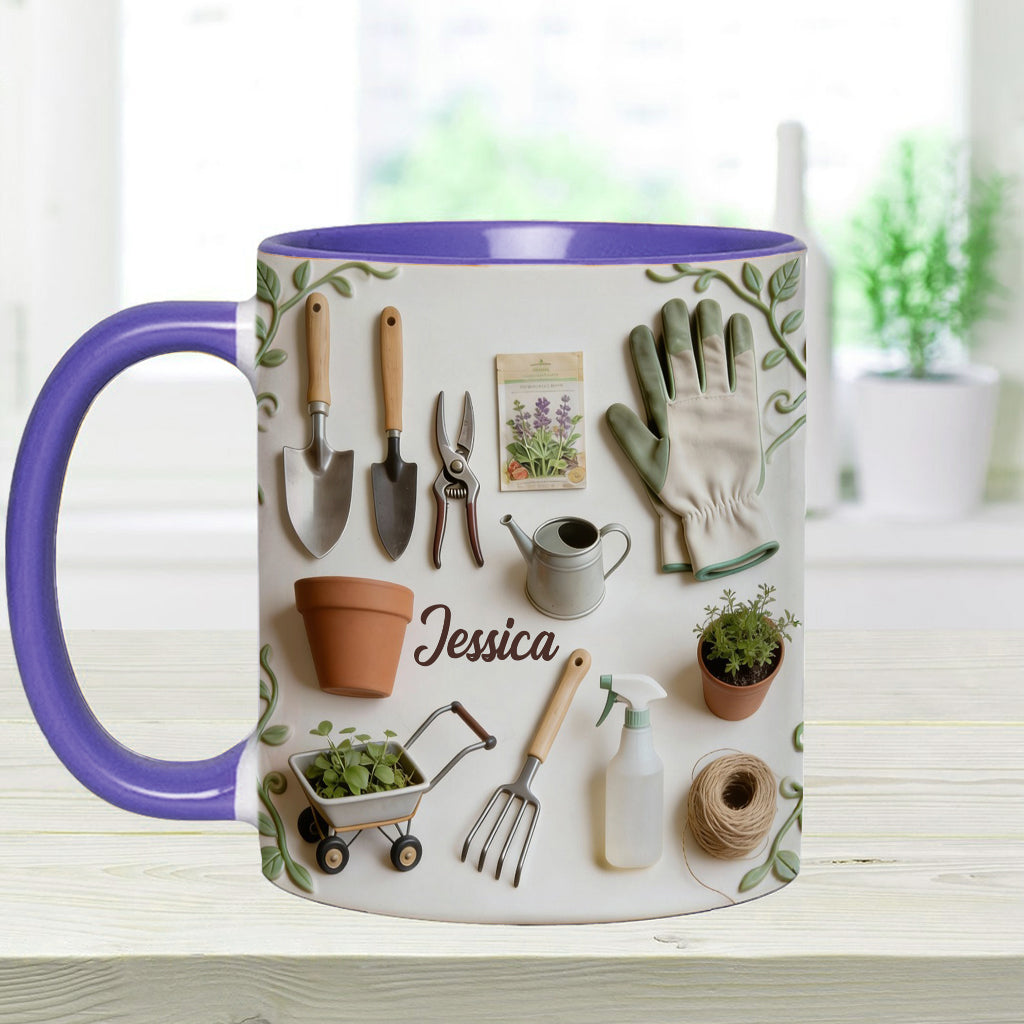 Love Gardening - Personalized Gardening Accent Mug & Coaster