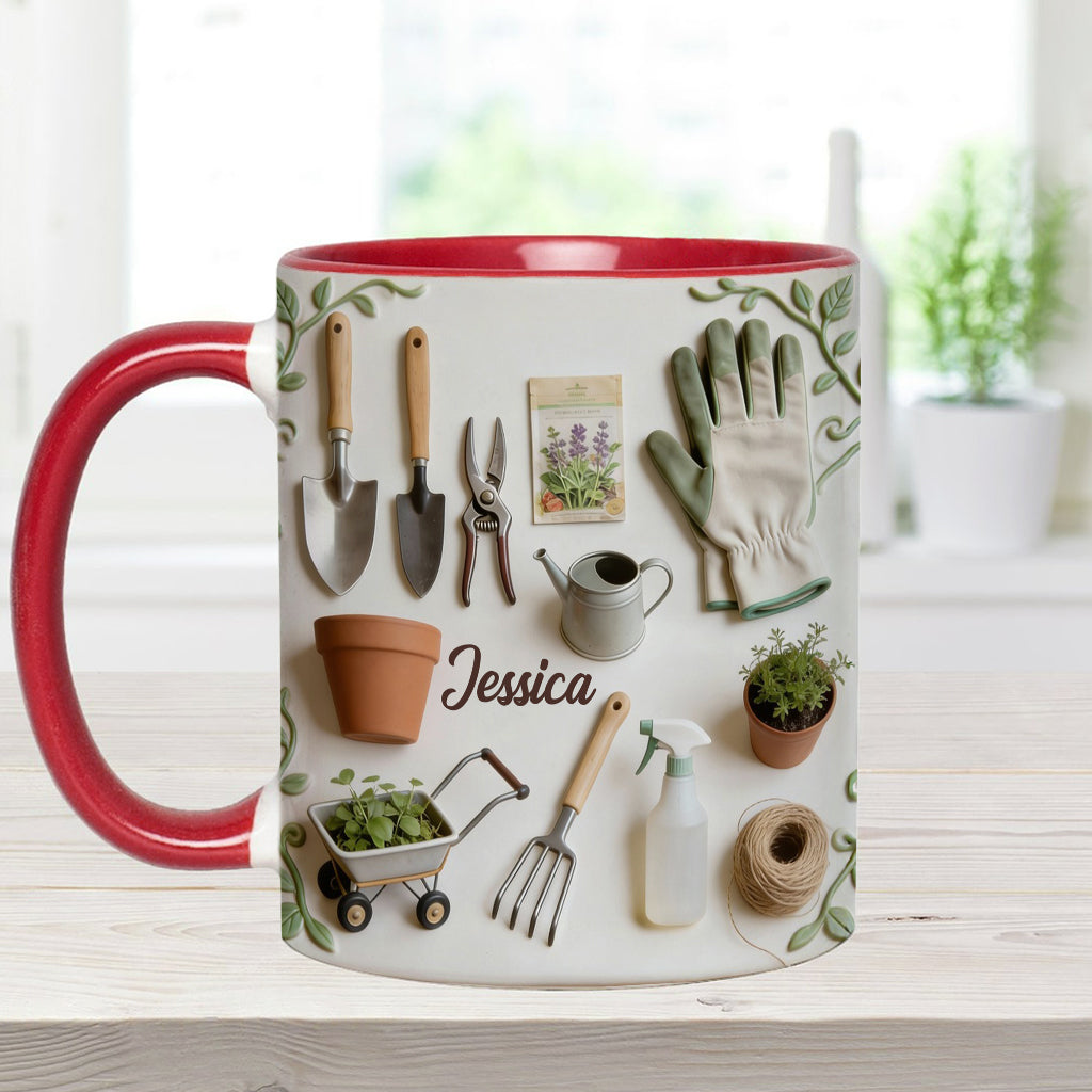 Love Gardening - Personalized Gardening Accent Mug & Coaster