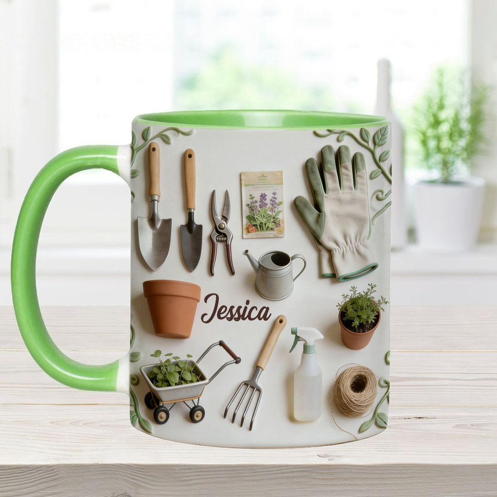 Love Gardening - Personalized Gardening Accent Mug & Coaster