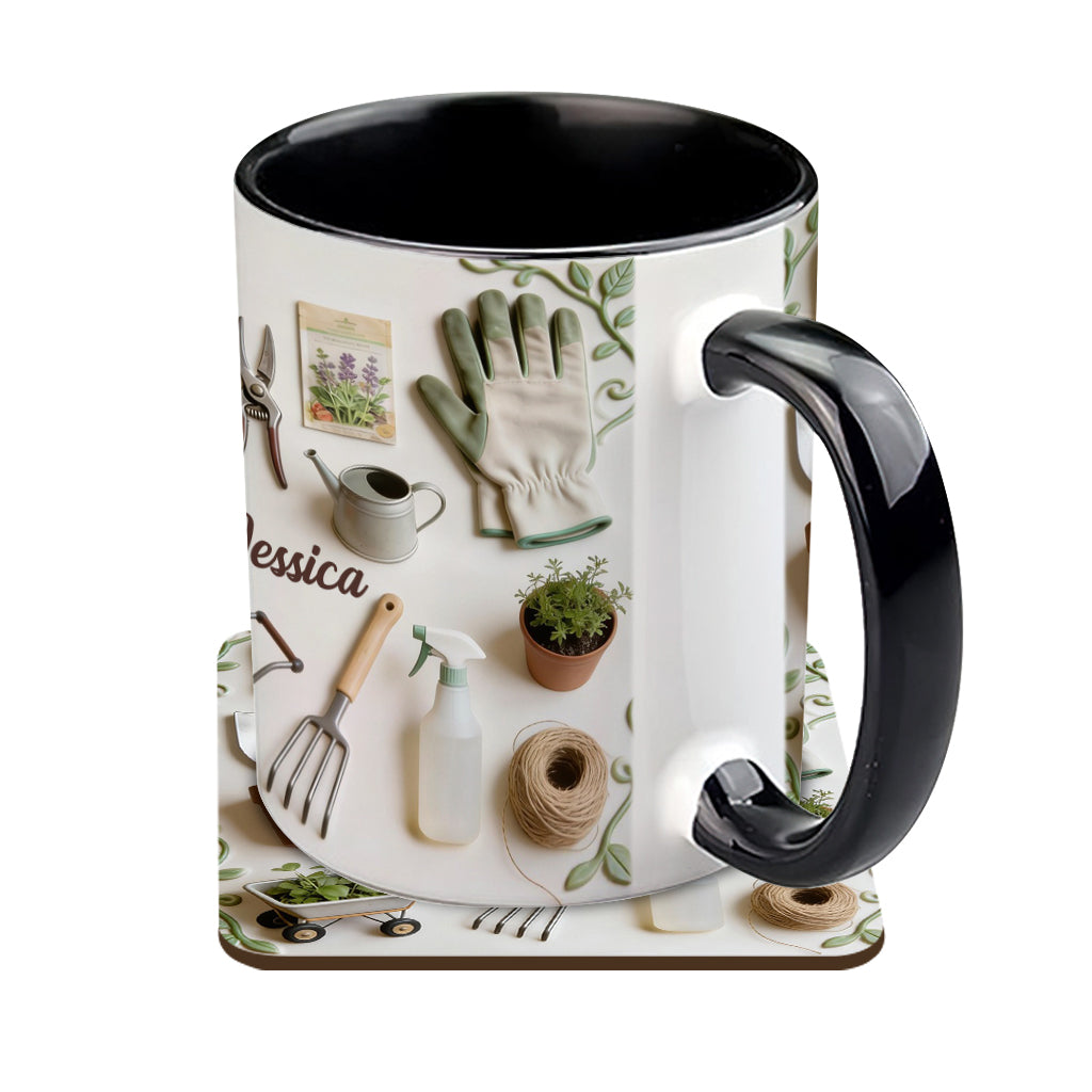 Love Gardening - Personalized Gardening Accent Mug & Coaster