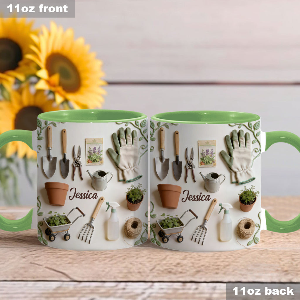 Love Gardening - Personalized Gardening Accent Mug & Coaster